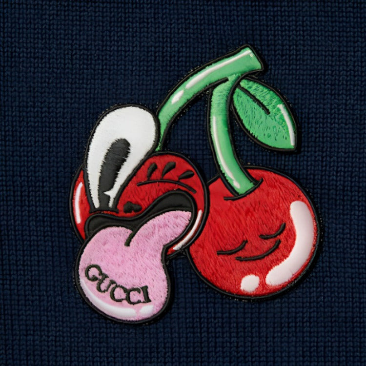 Gucci Cotton Wool Sweater With Patch 'Dark Blue' 781331-XKDZQ-4669 - 5