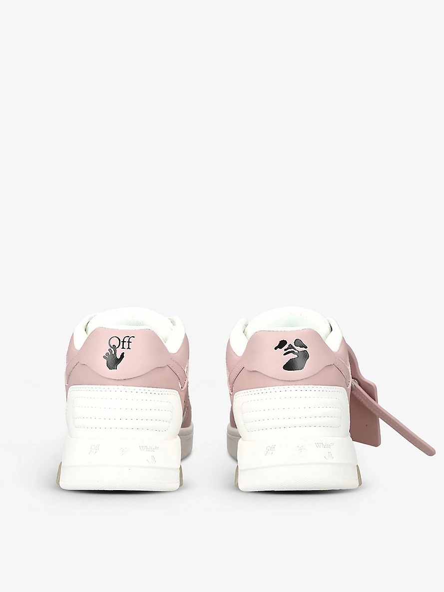 Out Of Office logo-embroidered leather mid-top trainers - 4