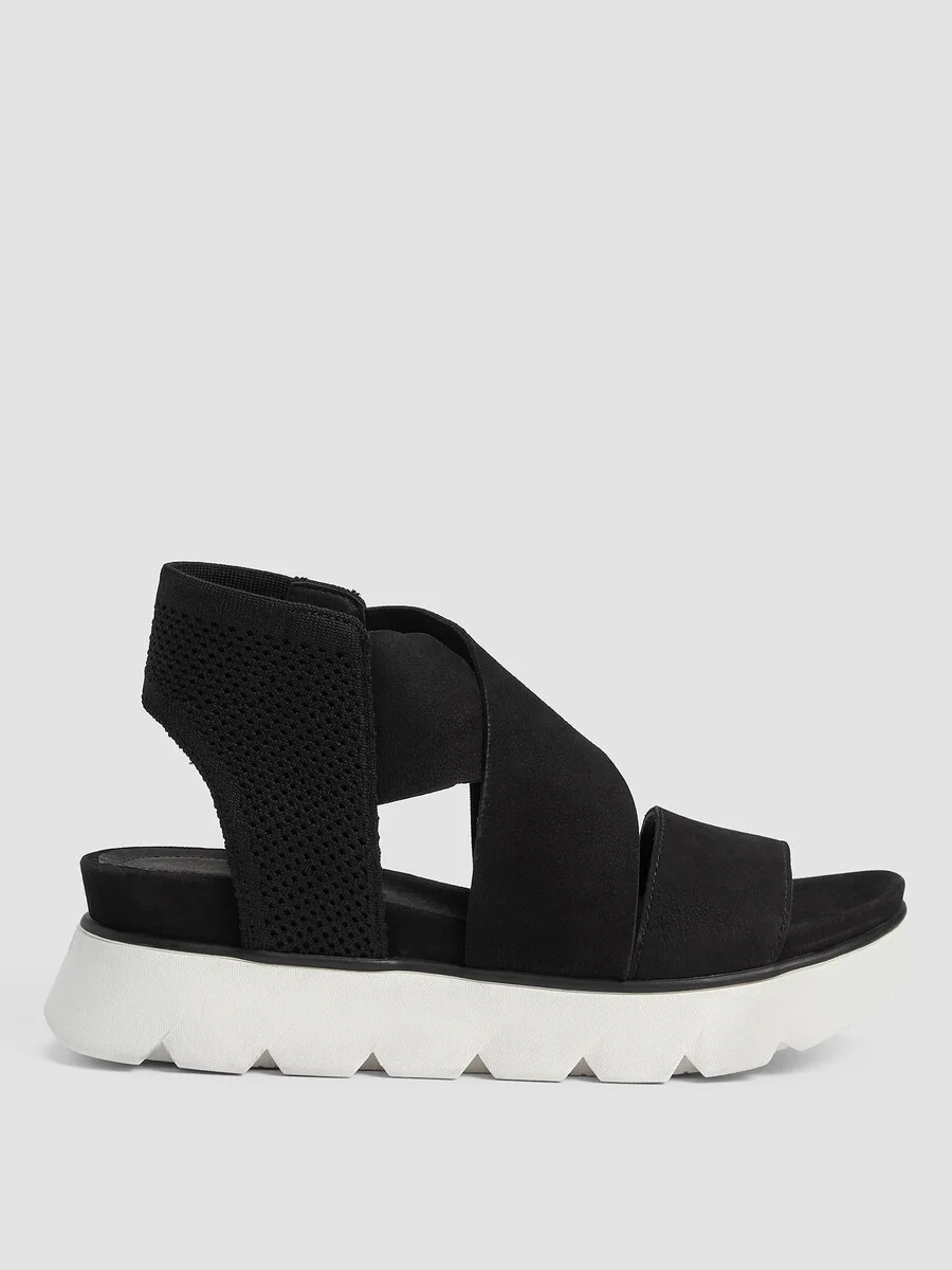 Chant Tumbled Leather Wedge Sandal - 1