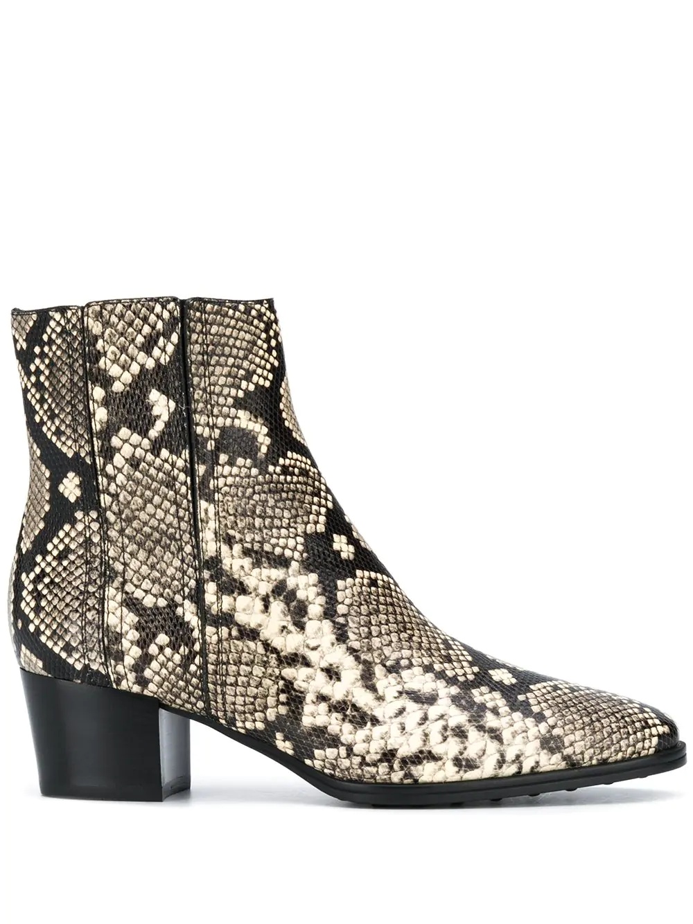 snakeskin detail booties - 1