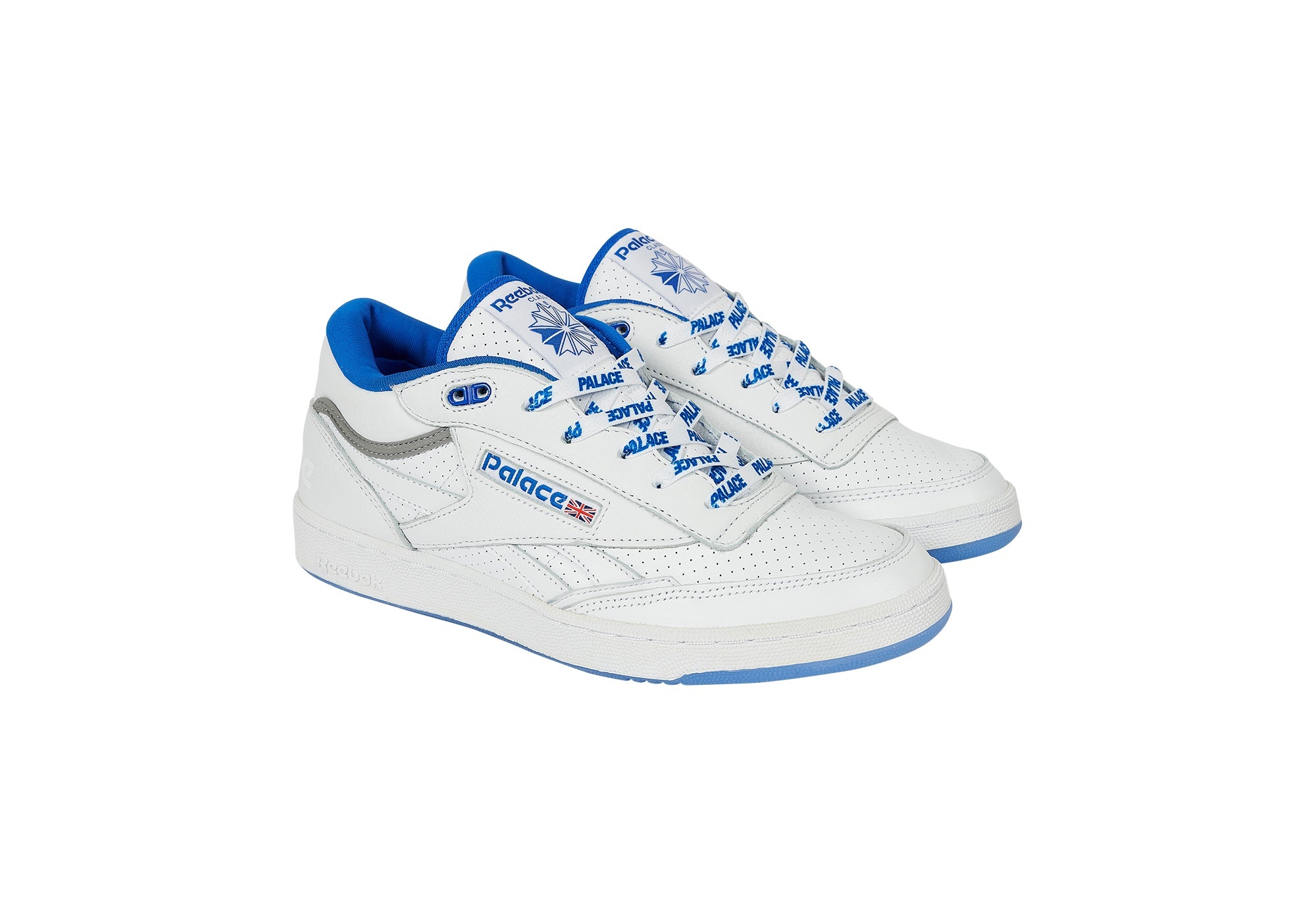 PALACE REEBOK CLUB C MID II REVENGE FOOTWEAR WHITE / COURT BLUE / PEWTER - 1
