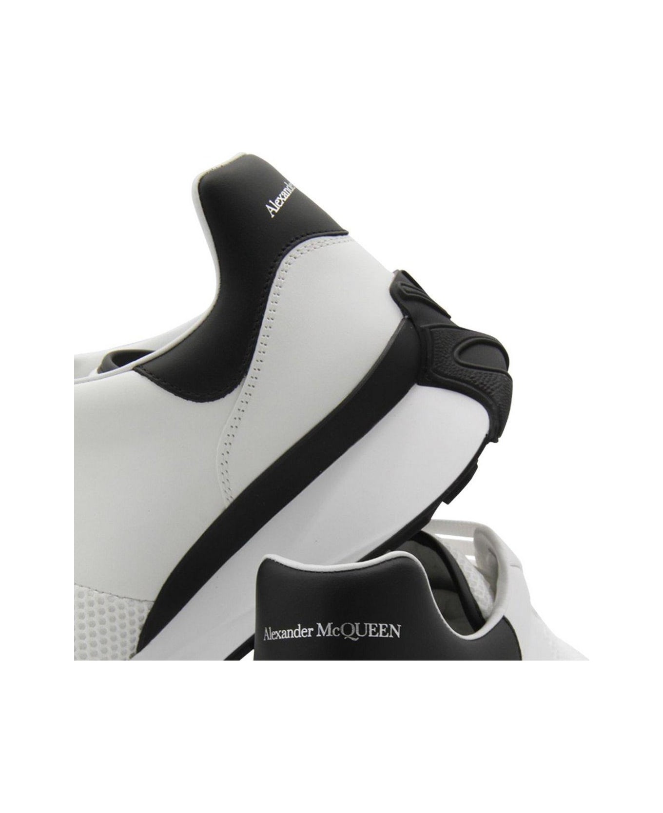 Logo Printed Mesh Lace-up Sneakers - 4