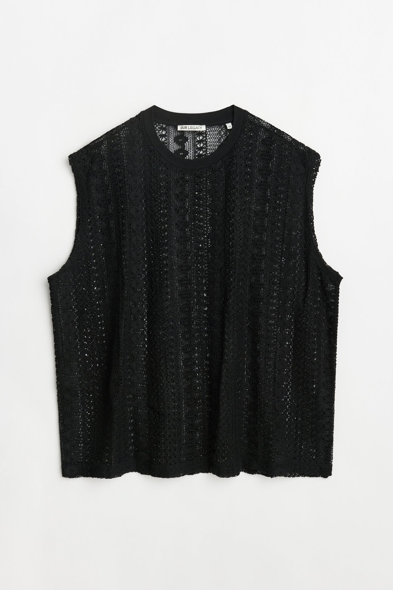 Box Sleeveless Black Cotton Crochet 8
