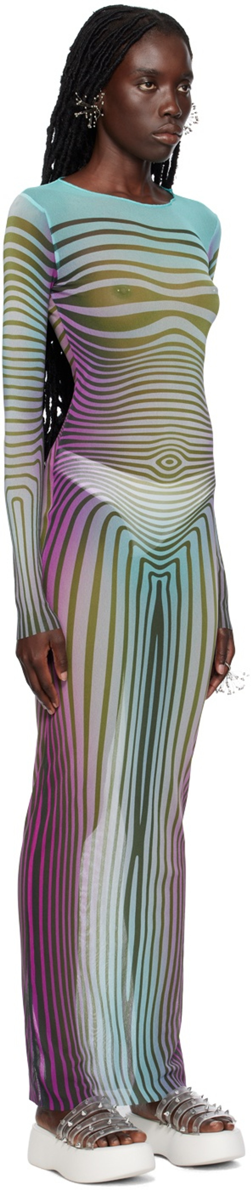 Jean Paul Gaultier SSENSE Exclusive Blue 'The Body Morphing' Maxi Dress outlook