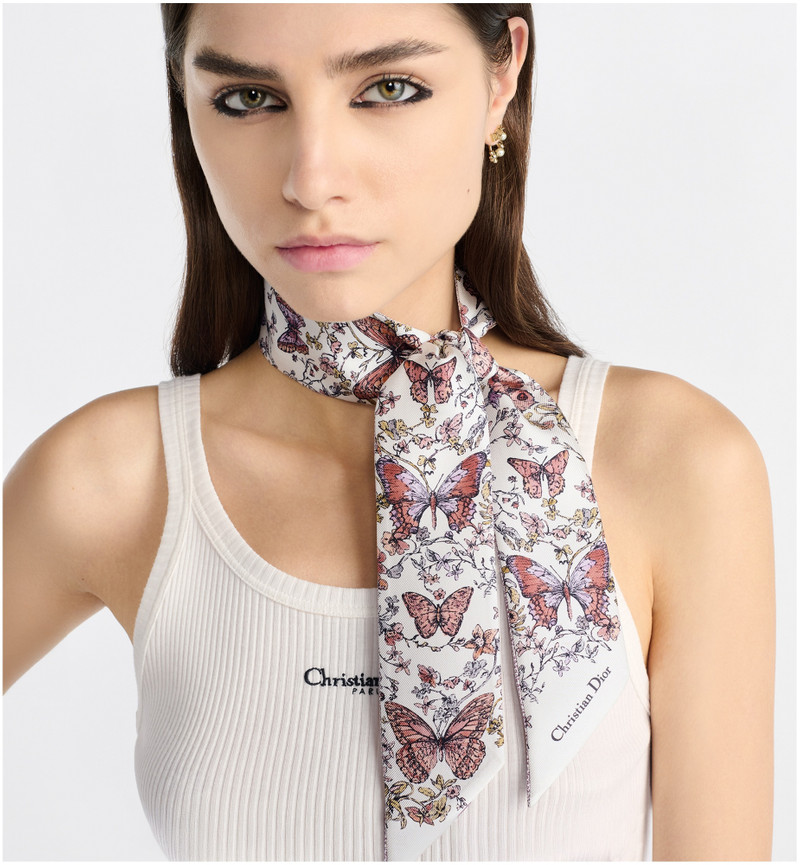 Dior Toile de Jouy Papillon Mitzah Scarf outlook