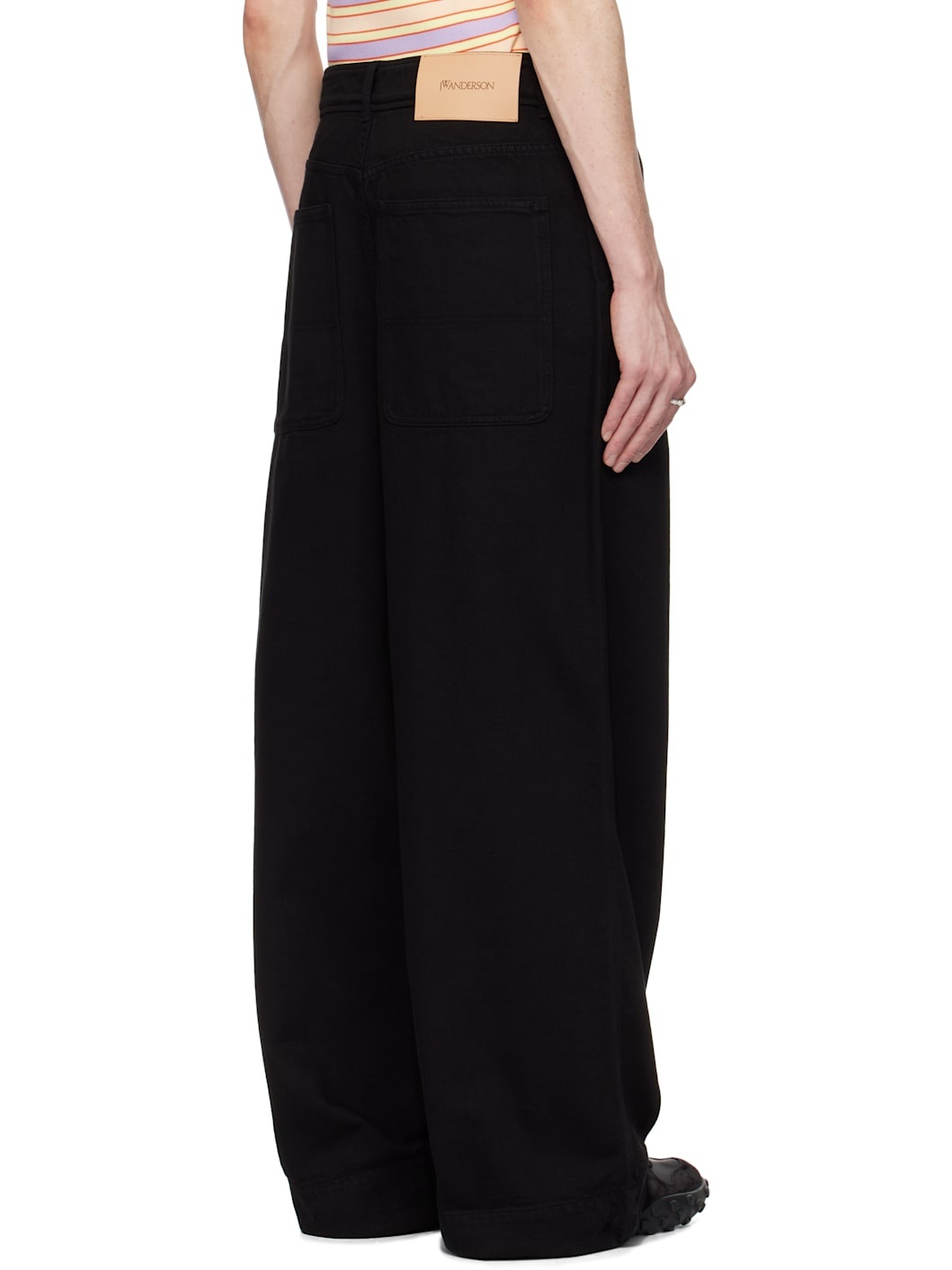 Black High-Waist Wide Leg Trousers - 3