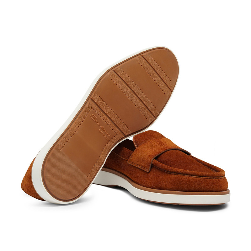 Men's brown suede penny loafer 4