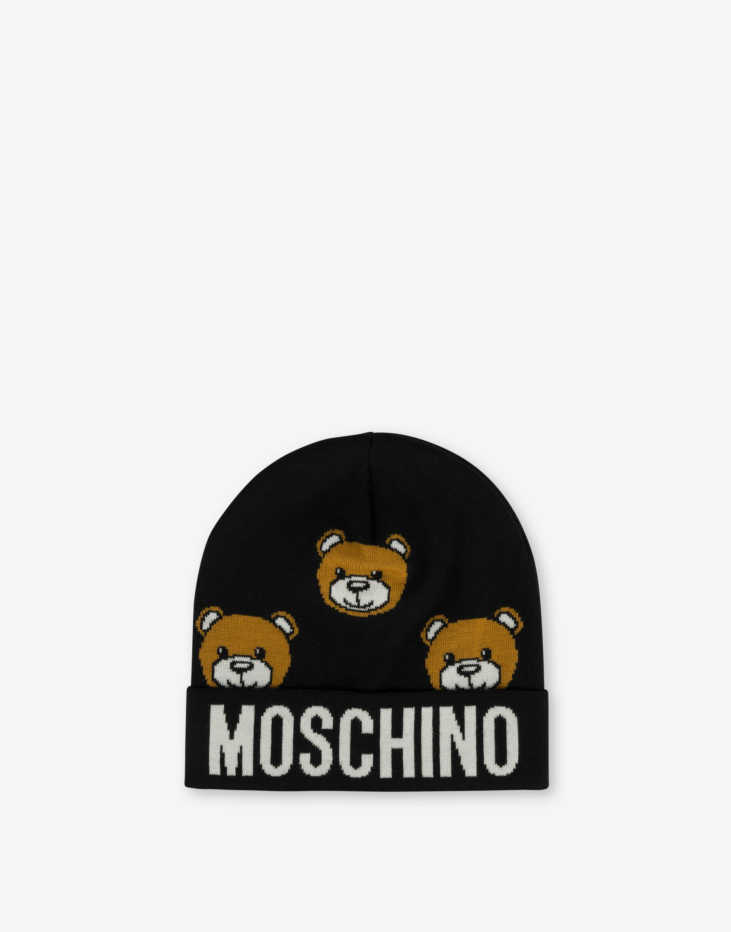 ALLOVER TEDDY BEAR KNIT HAT - 1