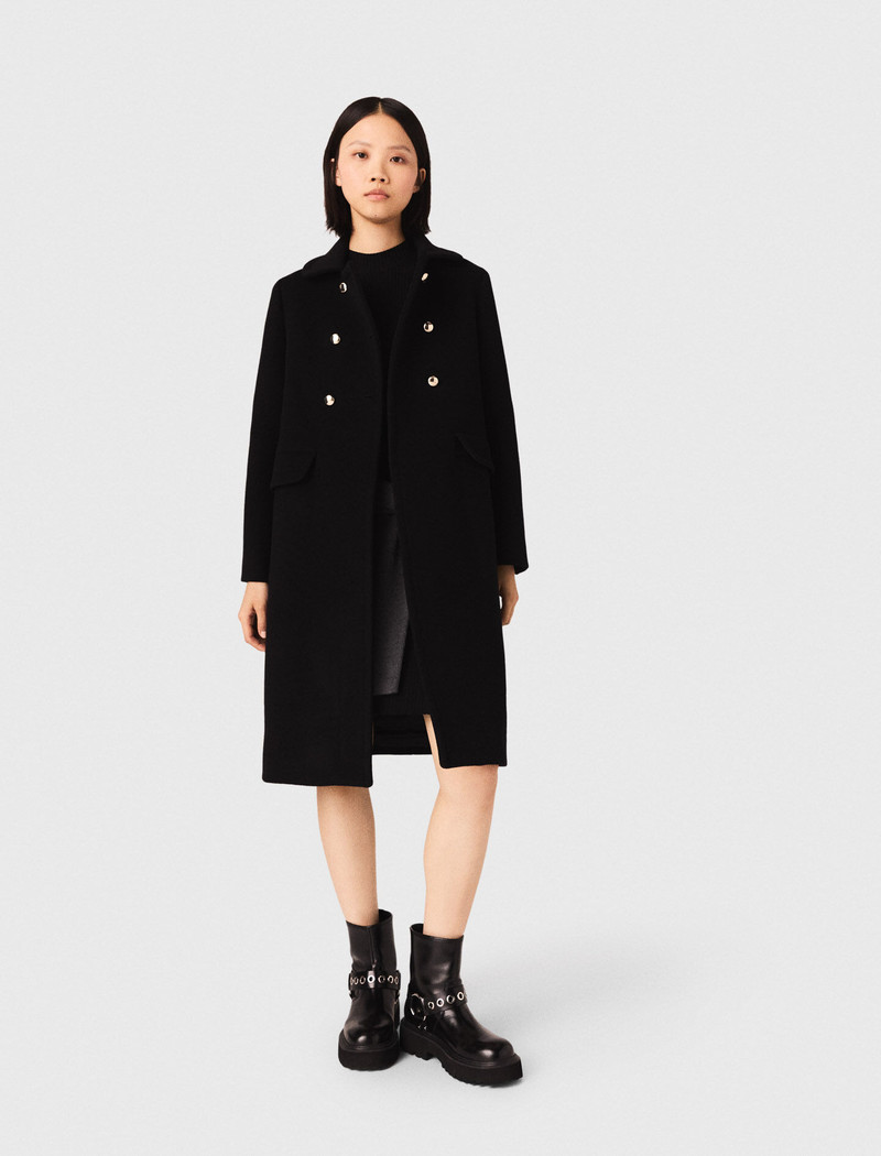 maje Long wool blend coat outlook