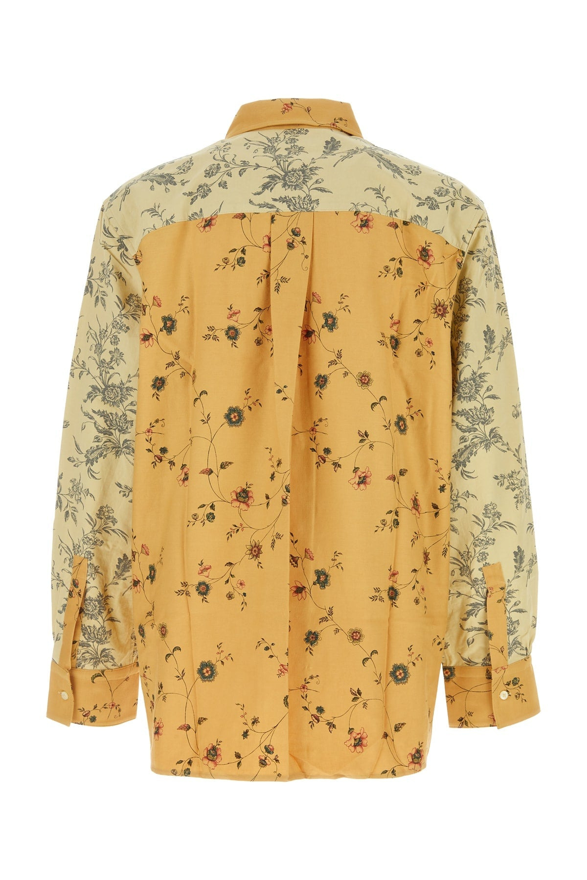 Marine Serre Men Upcycled Floral Linen Twin Pocket Shirt - 2