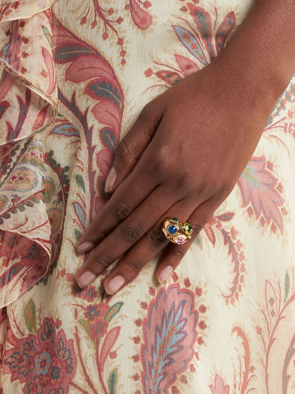 crystal-embellished ring - 2
