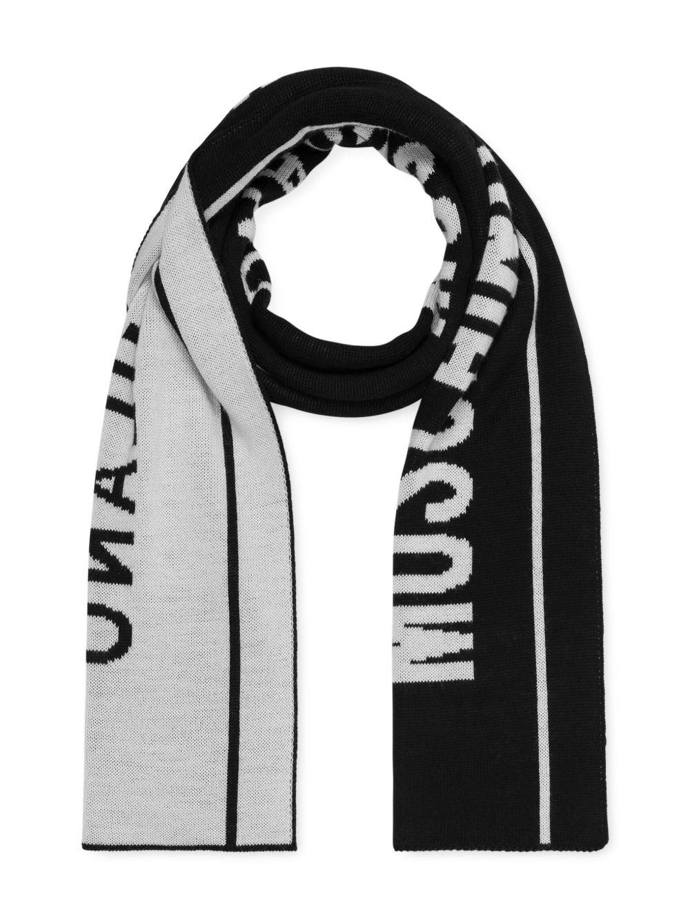 logo-detail wool scarf - 3