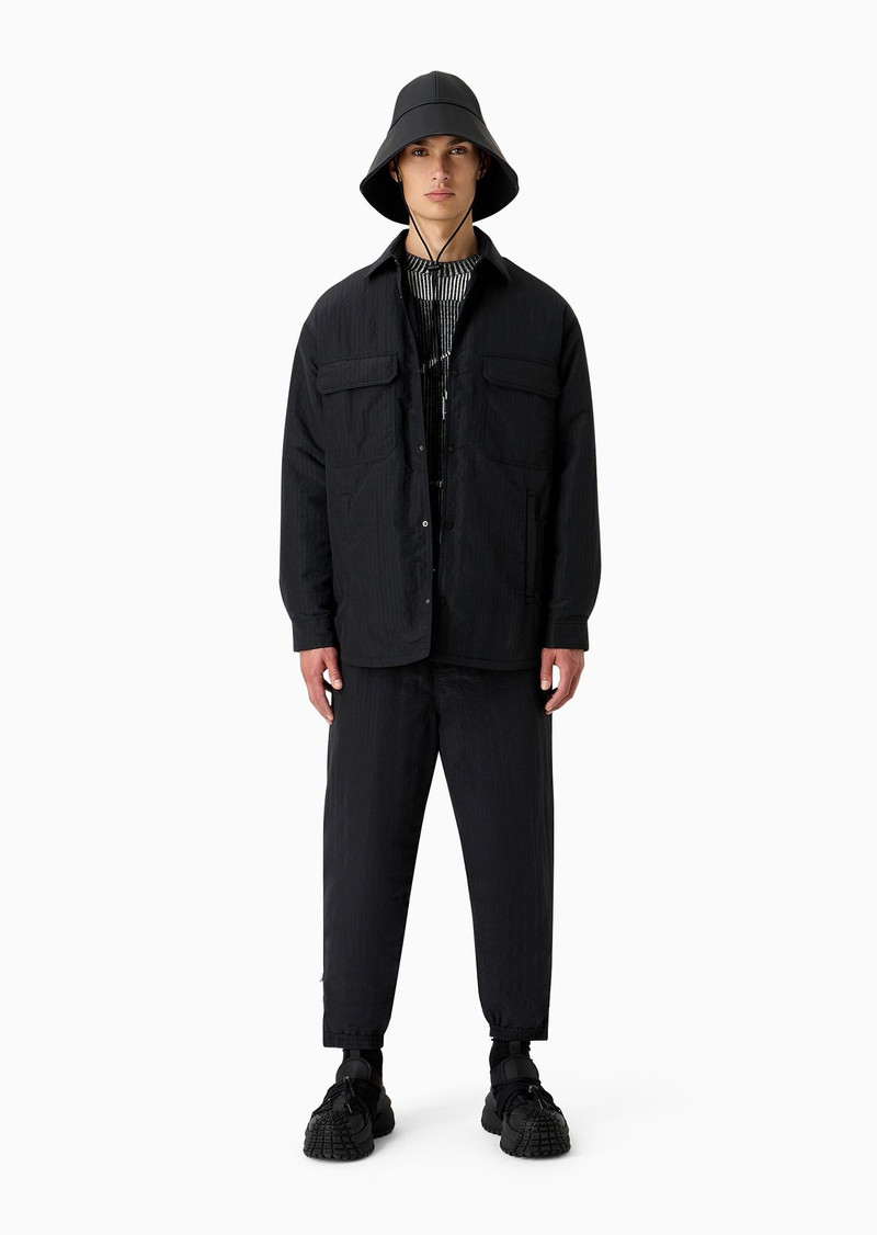 Lightweight nylon seersucker water-repellent shirt jacket 4