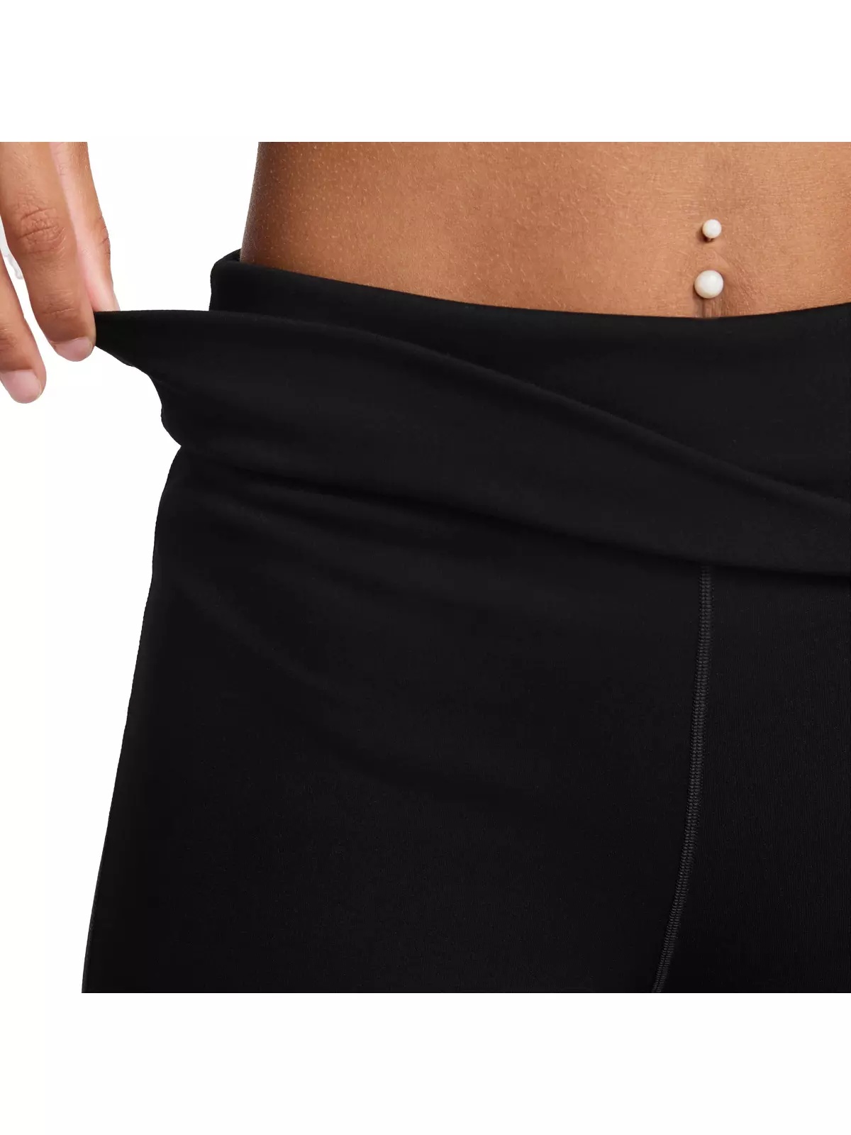 One Women's Dri-FIT High-Waisted Fold-Over Pants -Black - 5