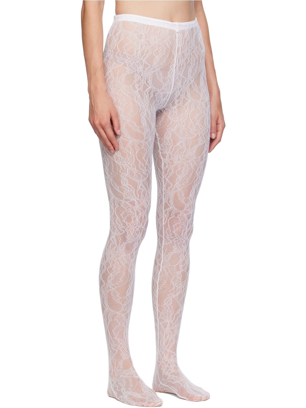 White Lace Tights - 2