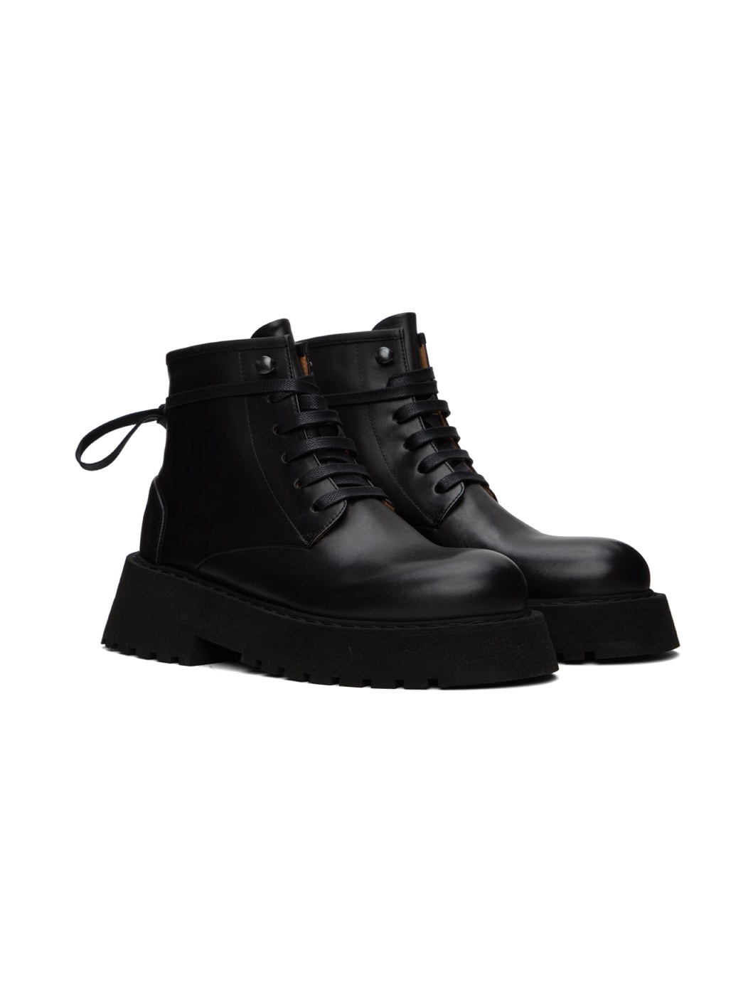 Black Micarro Lace Up Ankle Boots - 4