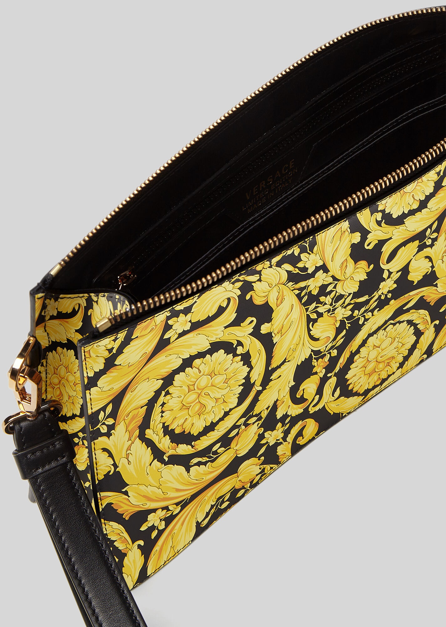 Barocco Print Leather Pouch - 4