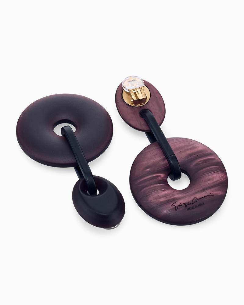 GIORGIO ARMANI EARRINGS IN ACRYLIC PLASTIC AND BRASS outlook
