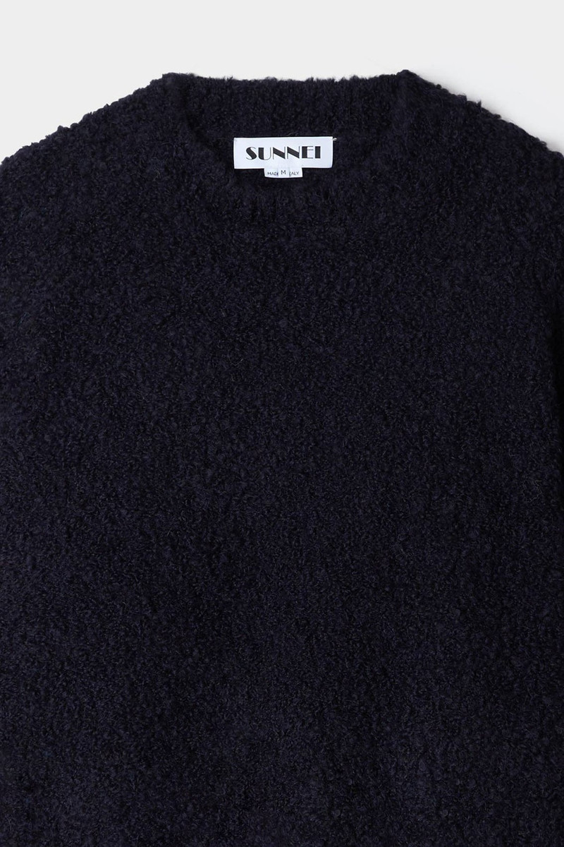 ASTRAKAN ROUND NECK SWEATER / dark navy 6