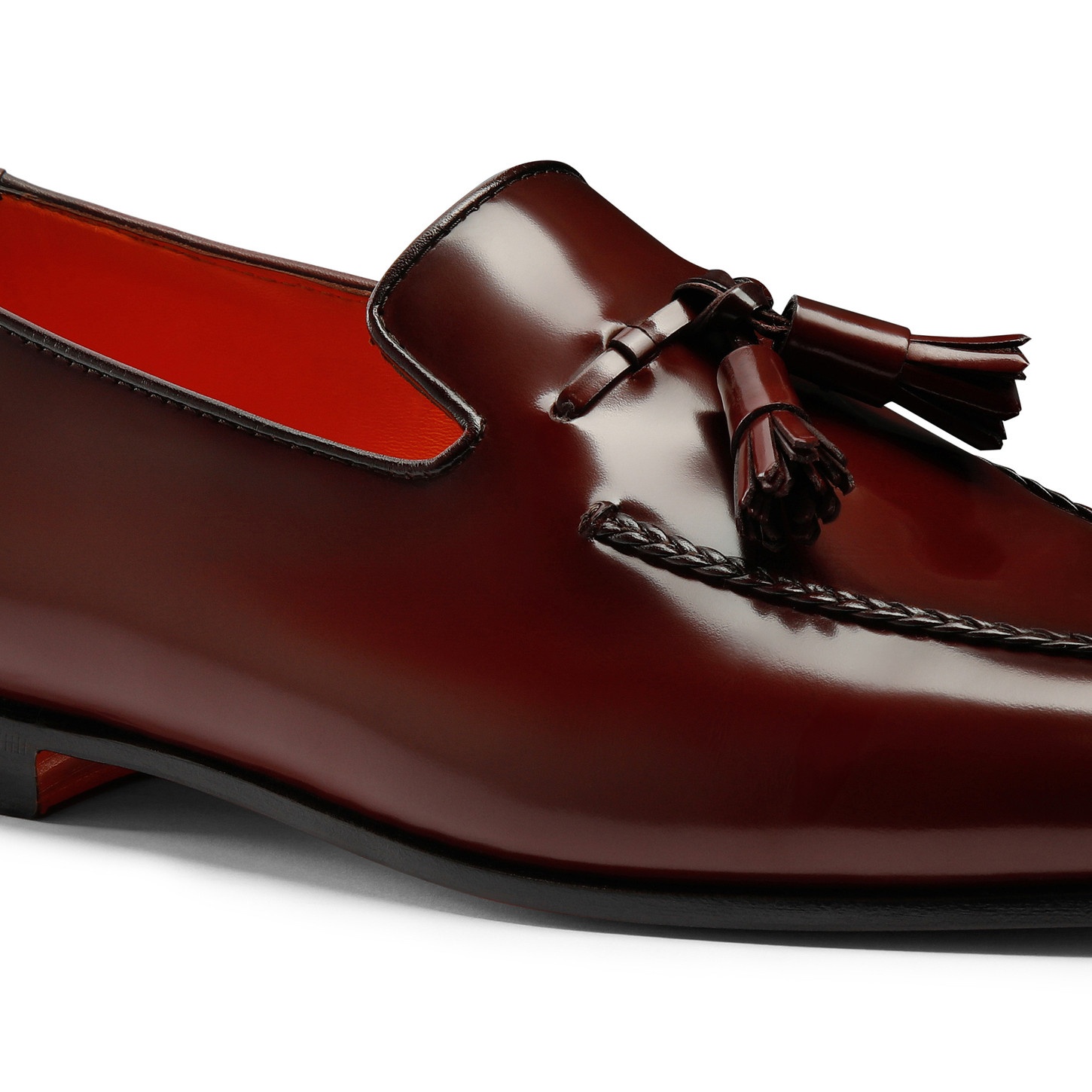 Men's burgundy leather tassel loafer - 6