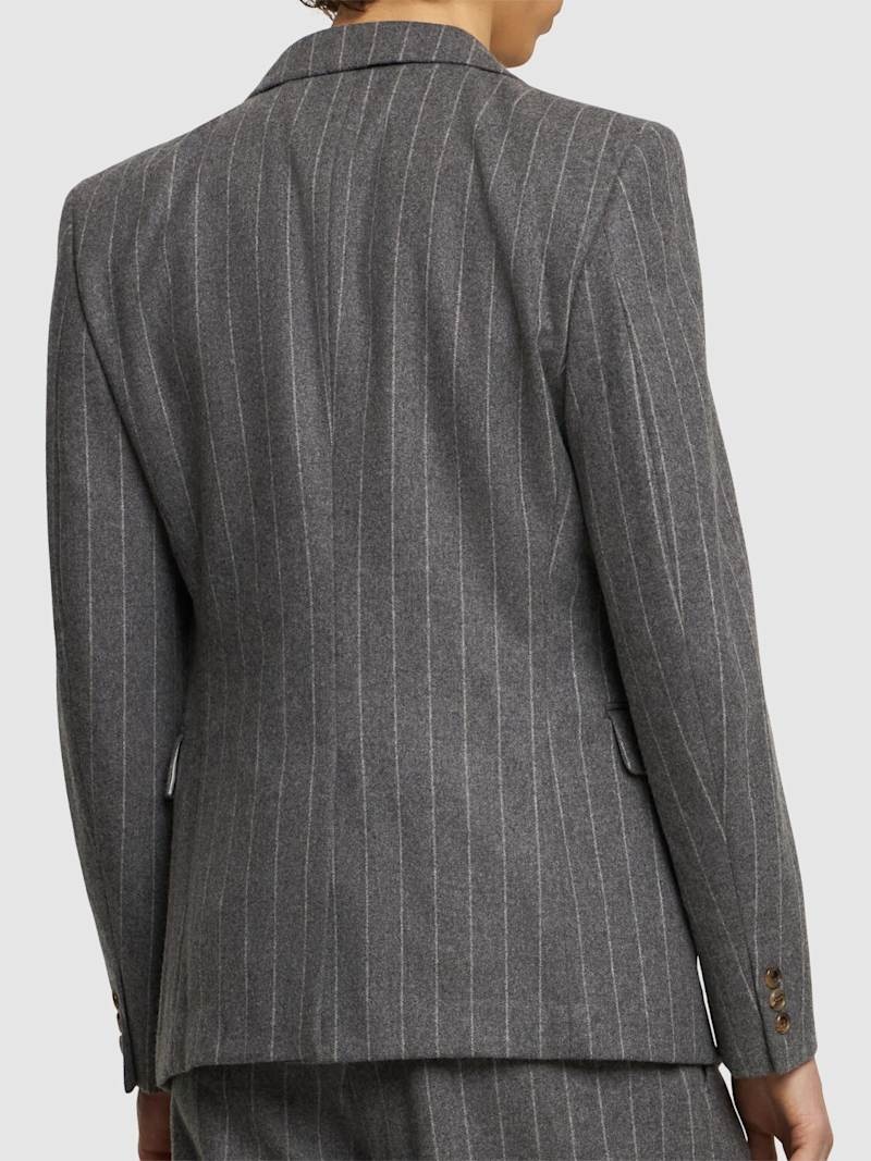 Pinstriped wool flannel blazer - 3