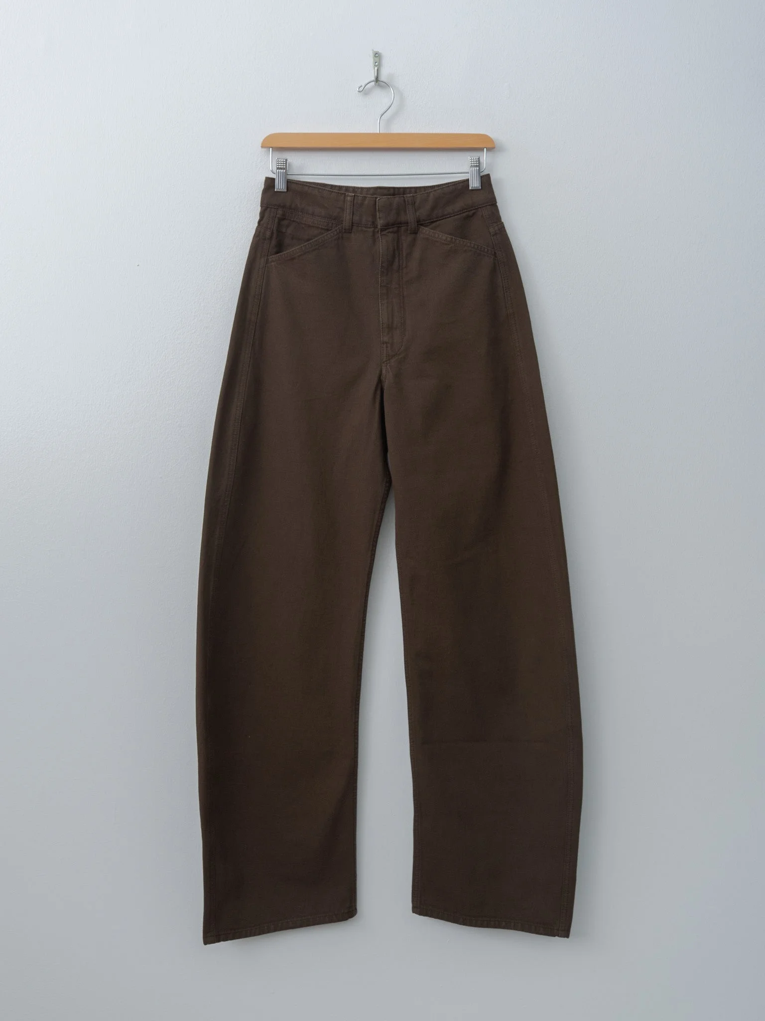 High Waisted Curved Pants - Ristretto - 1