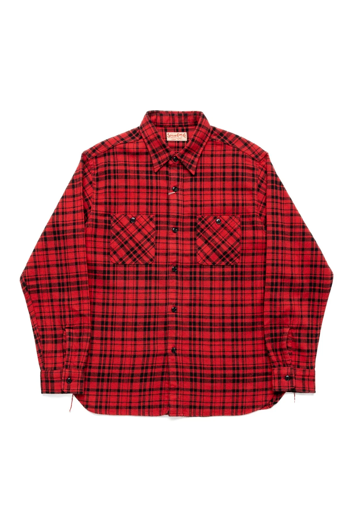 Twill Check L/S Work Shirt - Red - 1