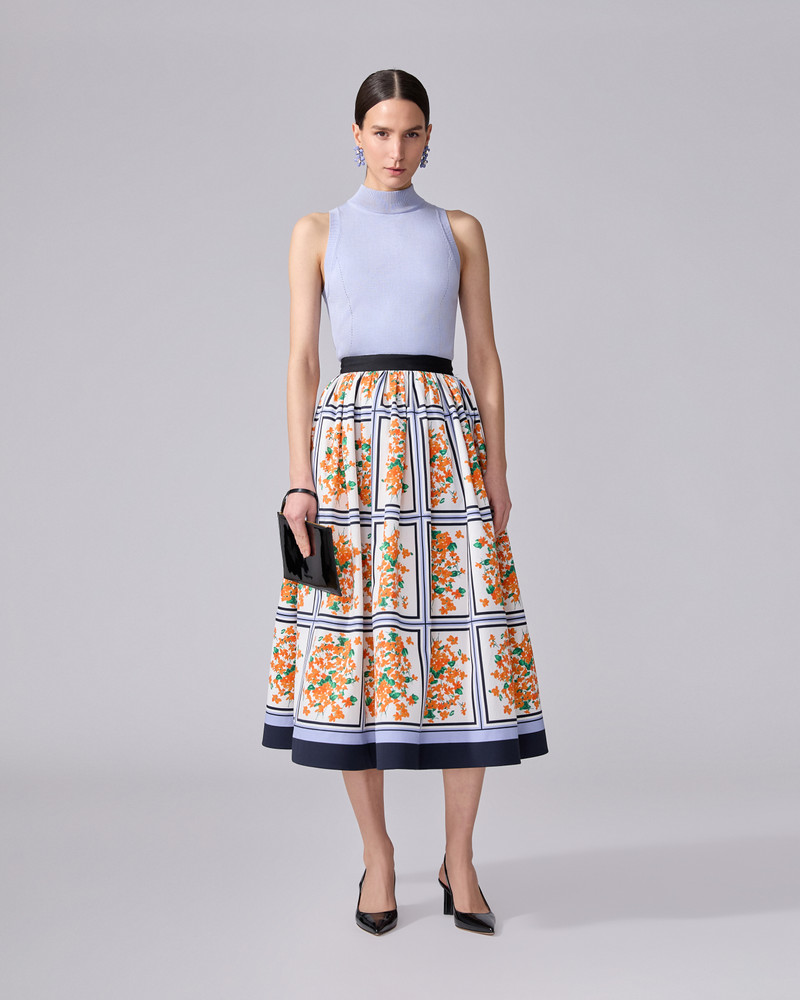 CAROLINA HERRERA Floral-Print Midi Skirt outlook
