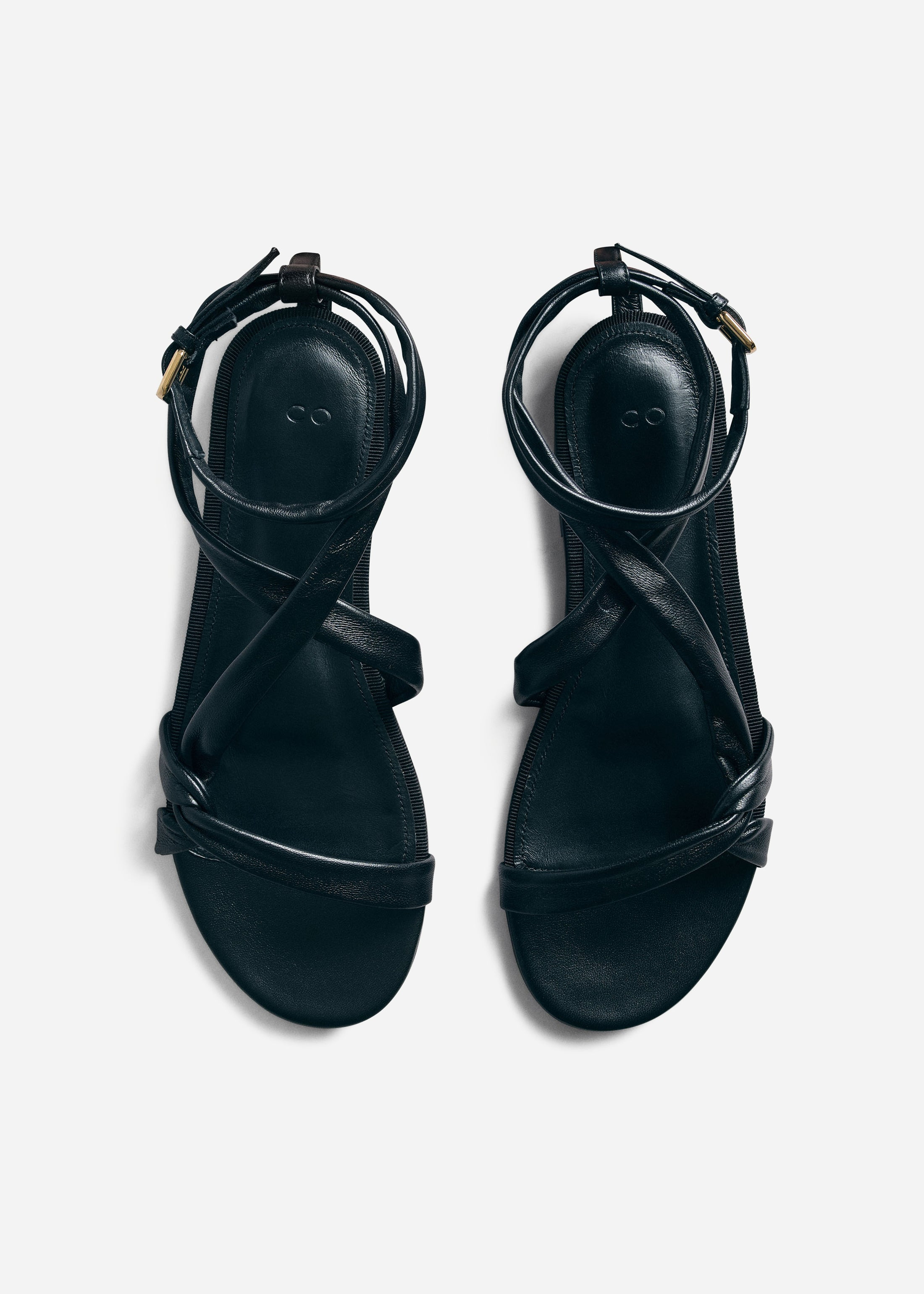Asymmetric Leather Sandal in Black - 3