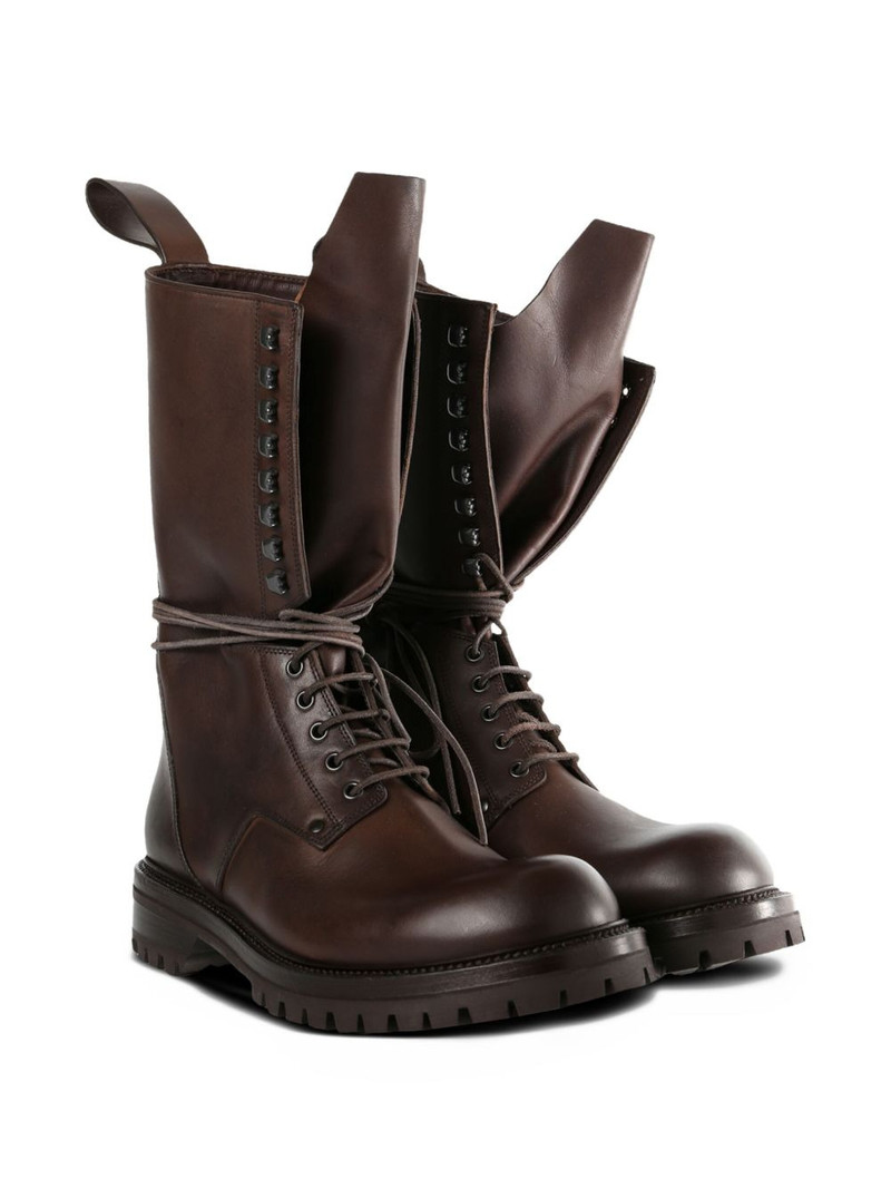 Rick Owens lace-up leather boots outlook