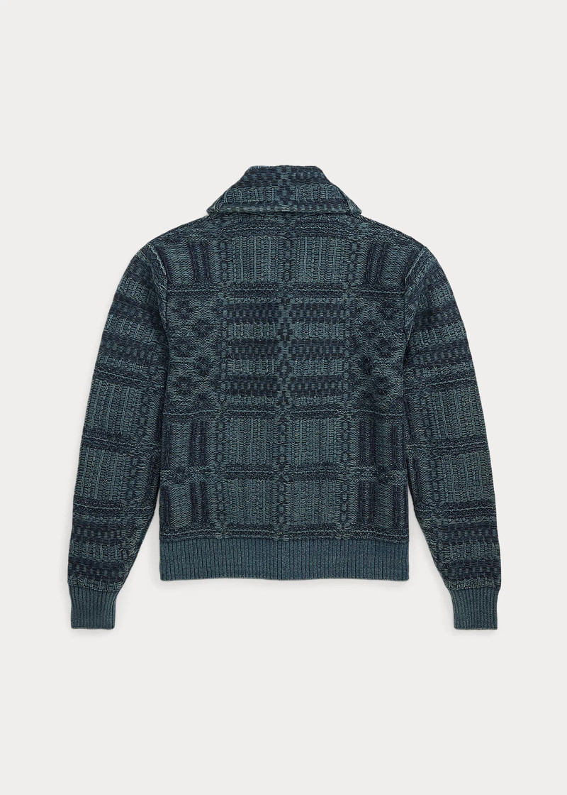 RRL by Ralph Lauren Indigo Jacquard-Knit Cotton Cardigan outlook