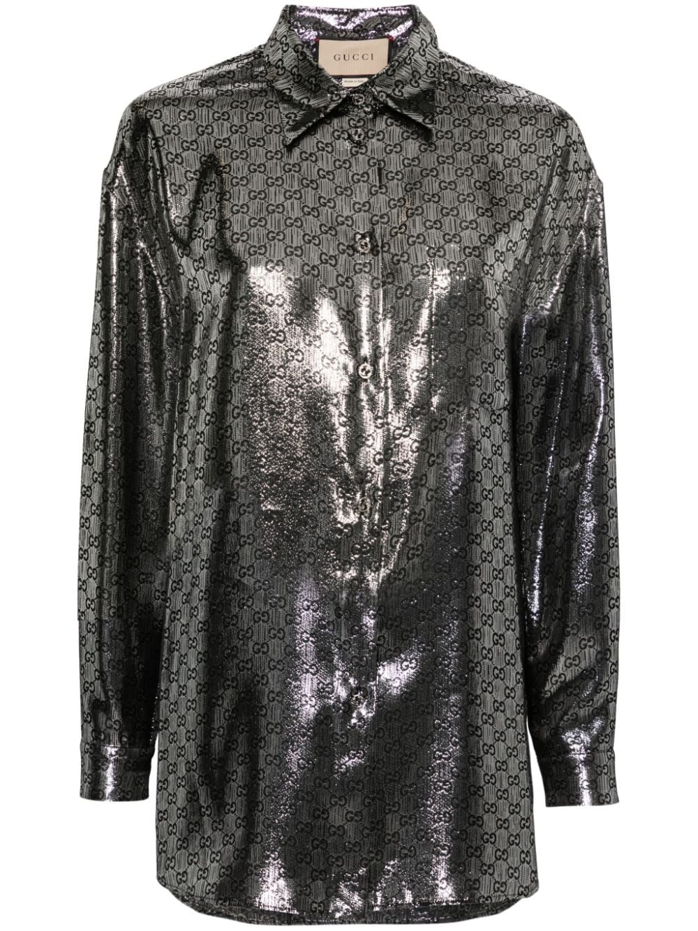 GG-jacquard lamé shirt - 1