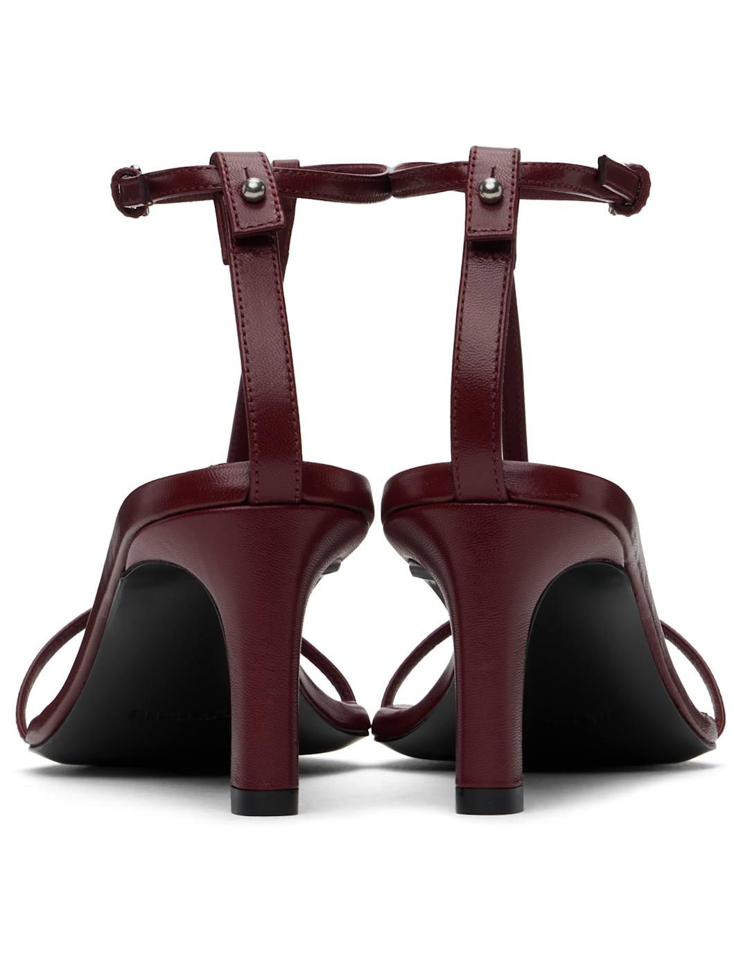 Burgundy High Heeled Sandals - 2