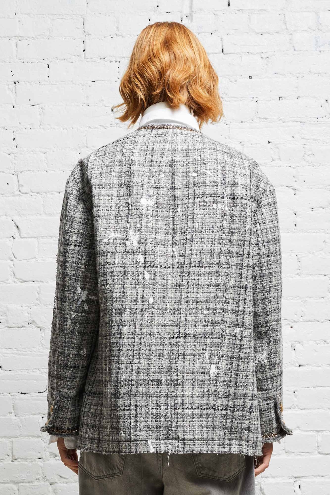 SLOUCH JACKET - GREY TWEED - 6