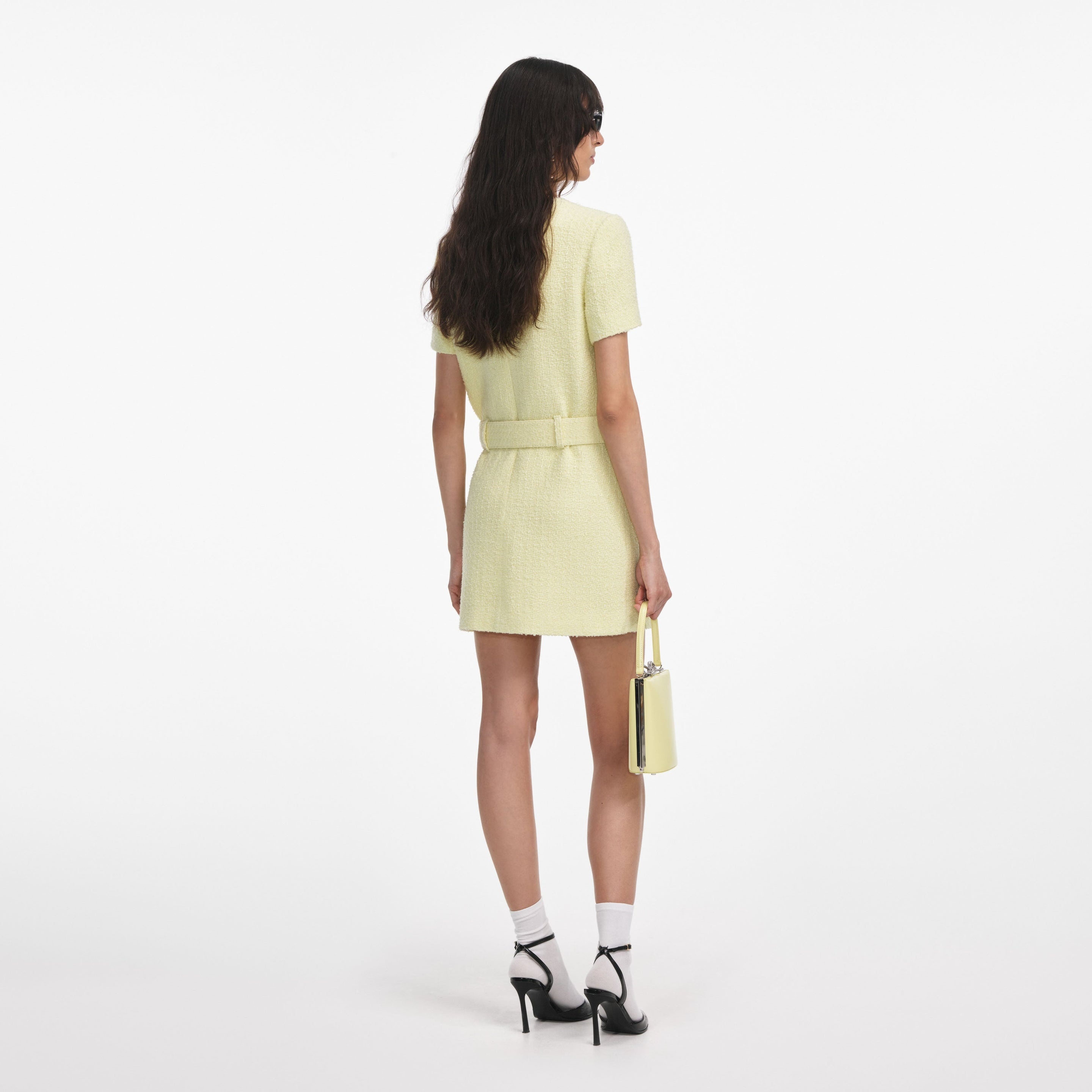 Yellow Boucle Mini Dress - 3