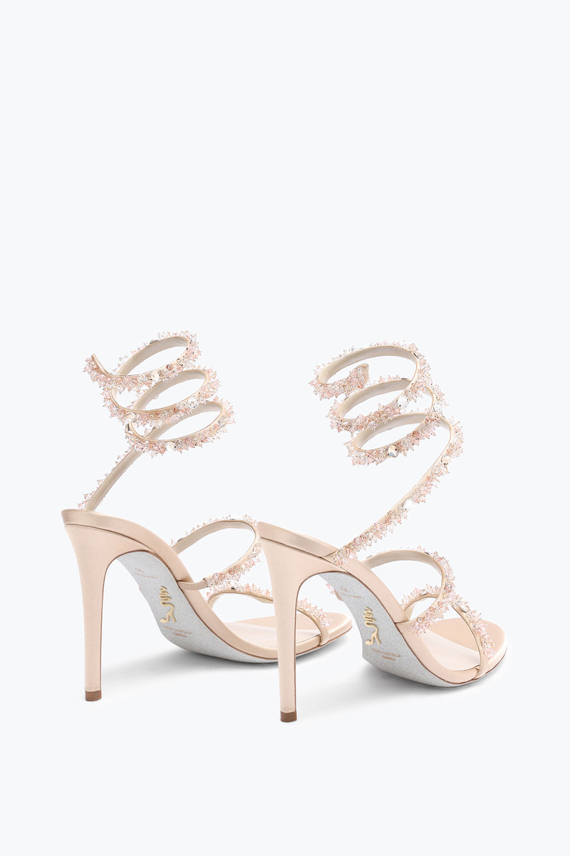 RENE CAOVILLA Cinderella Nude Sandal With Serpent 105 outlook