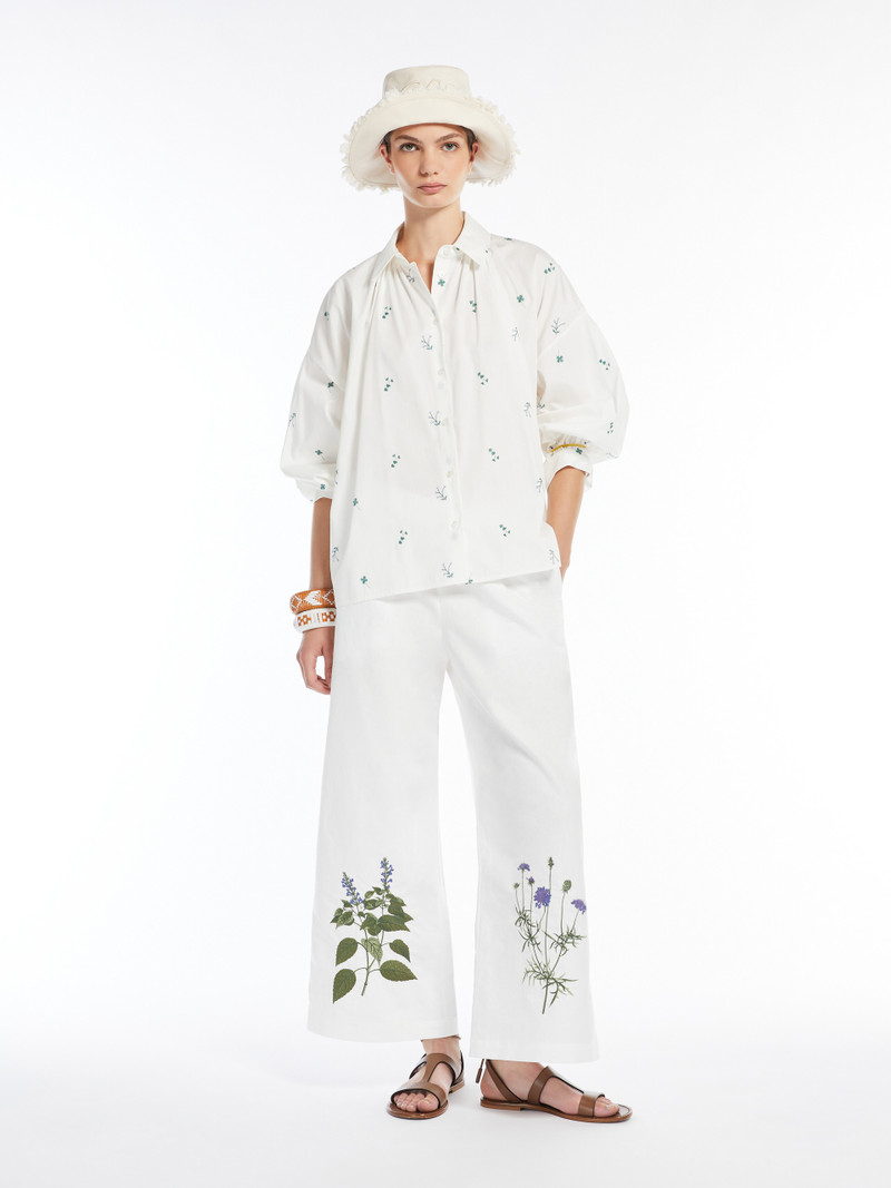 WEEKEND Max Mara VOLANTE Cotton and linen cropped trousers outlook