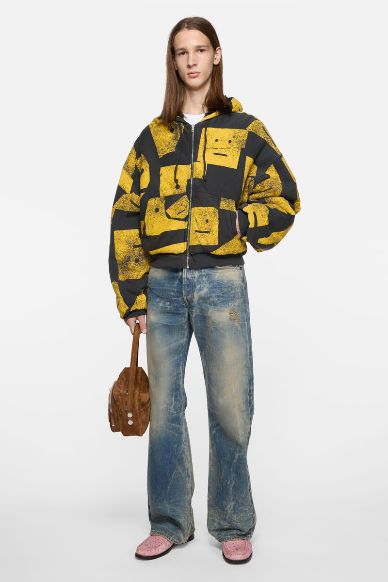 Acne Studios Zip-up hooded sweatshirt - Faded black outlook