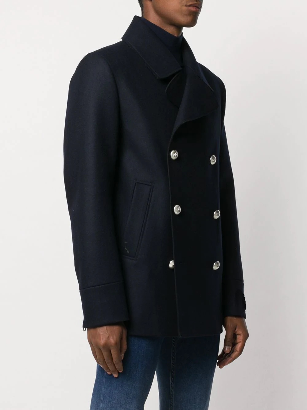 double-breasted wool coat - 3