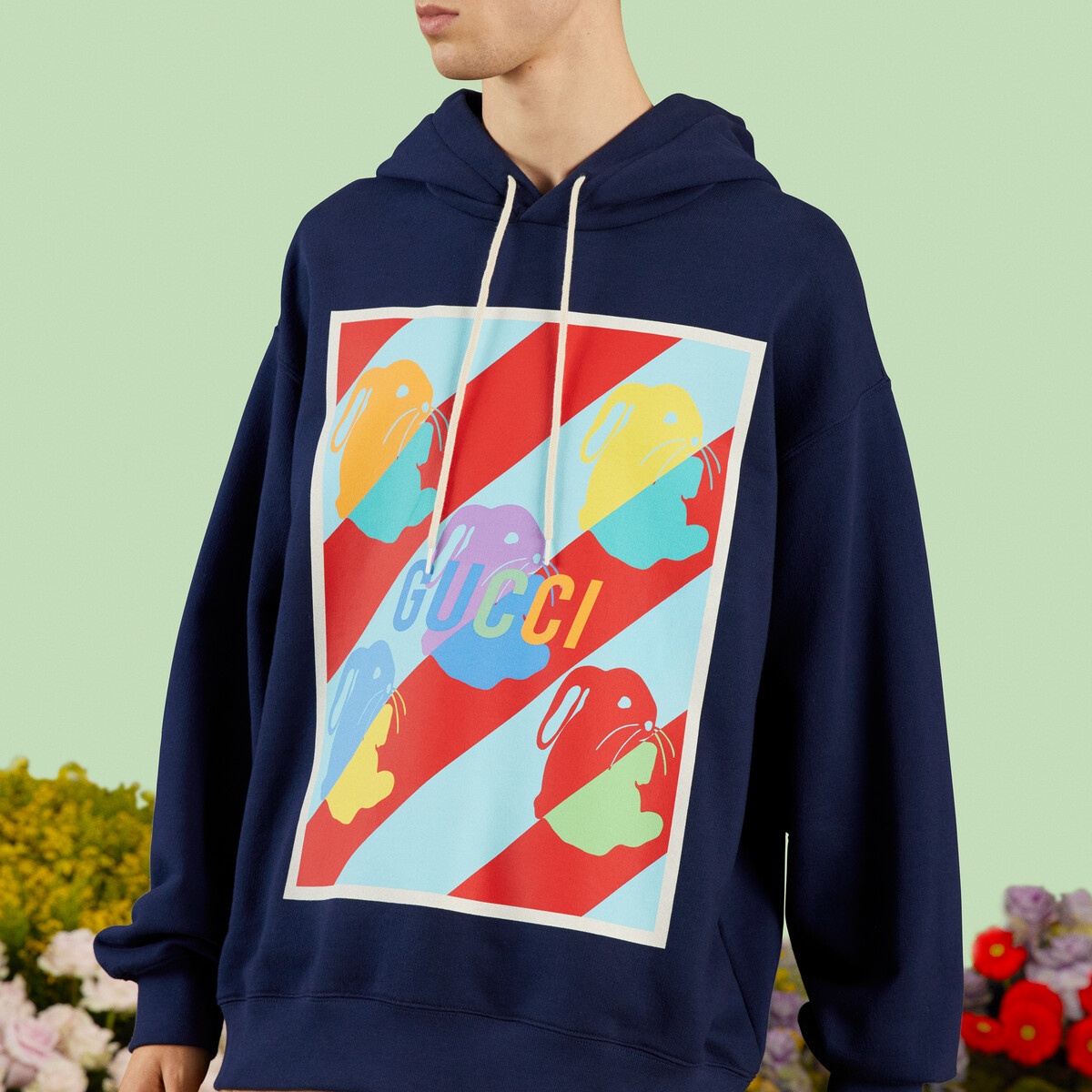 Bunny print cotton jersey sweatshirt - 4