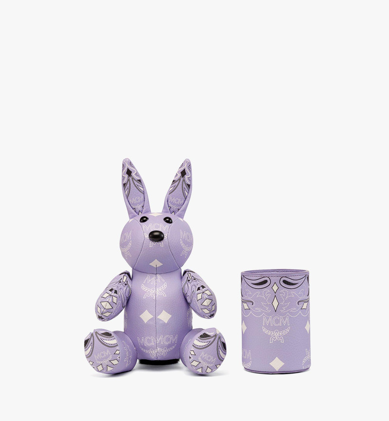 MCM Park Rabbit Stationery Holder in Bandana Visetos 4