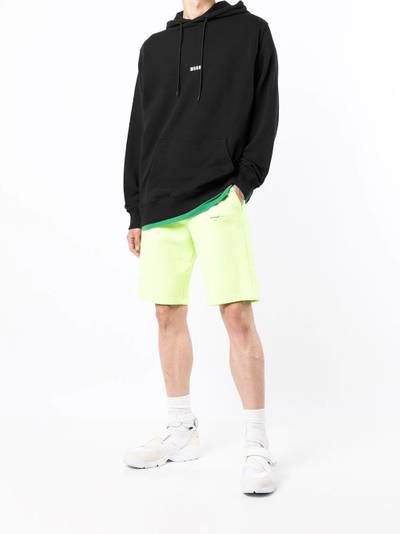 MSGM logo-print cotton hoodie outlook