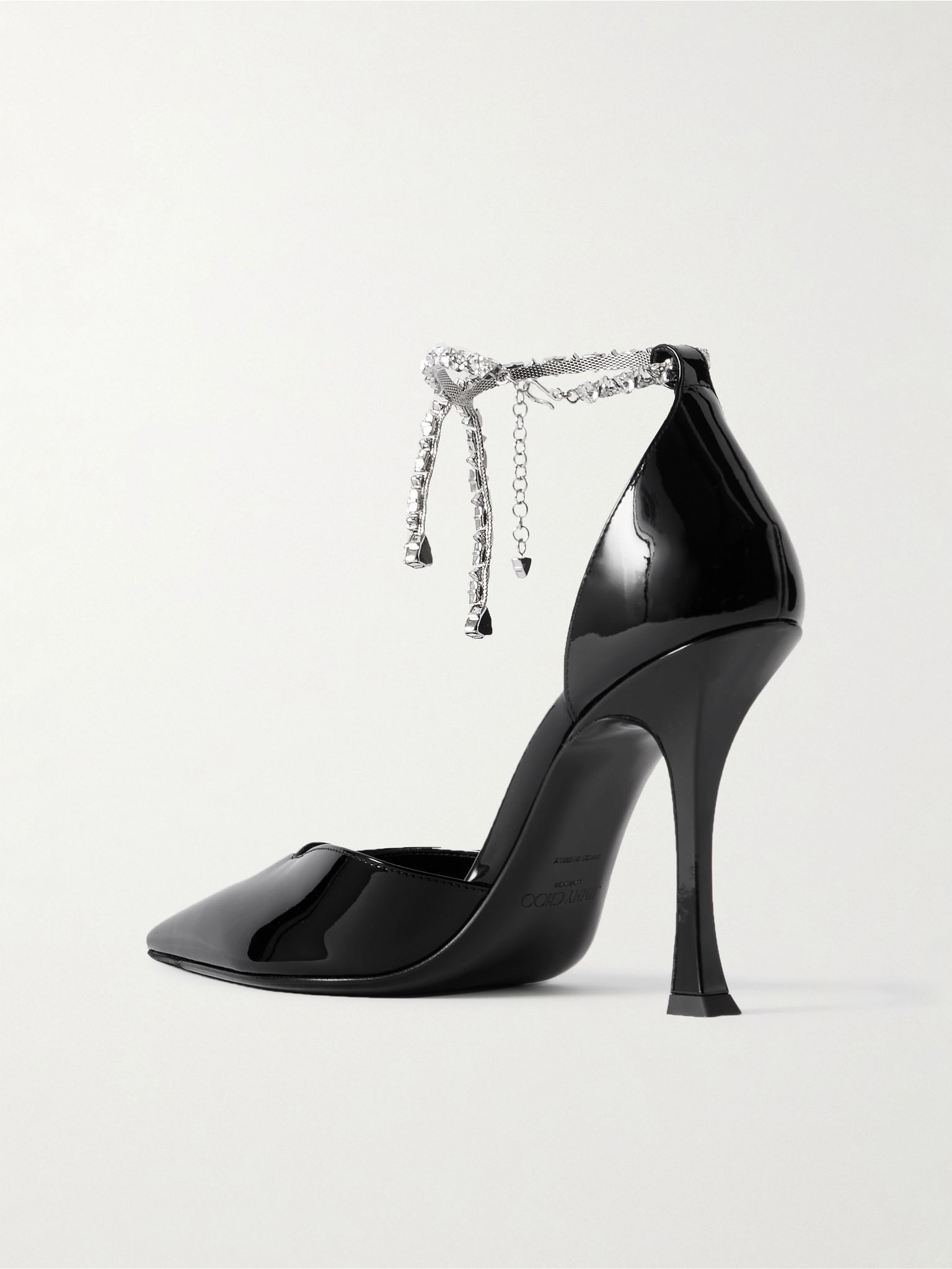 Stevie 100 embellished patent-leather pumps Black - 3