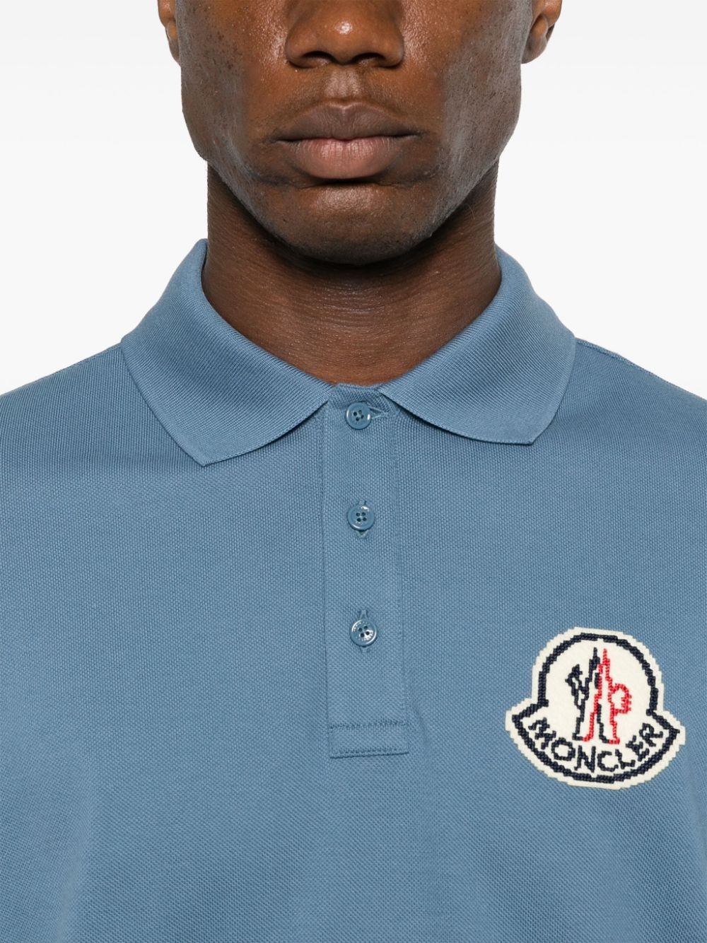 logo-patch cotton polo shirt - 5