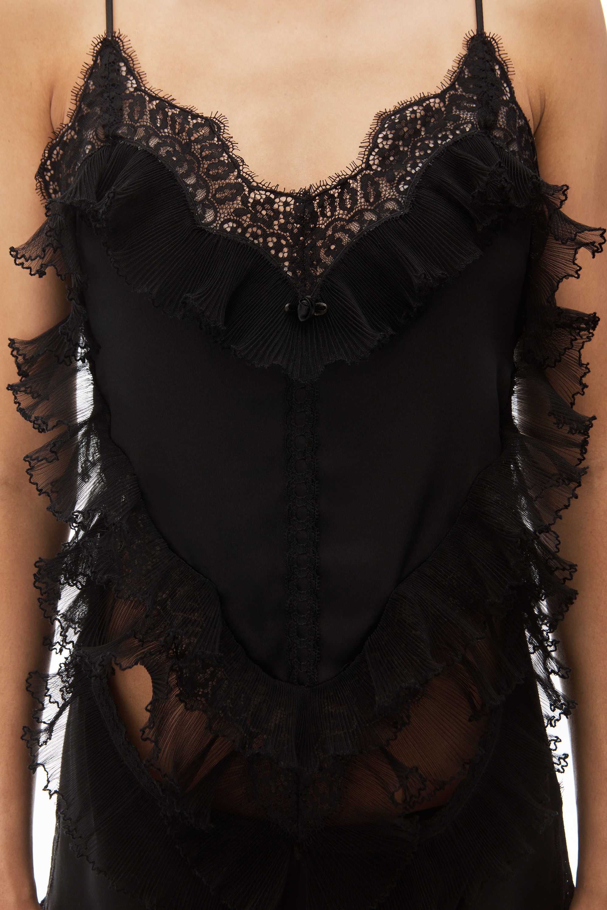 LACE COMBO SLIP IN HEAVY SILK CHARMEUSE - 4