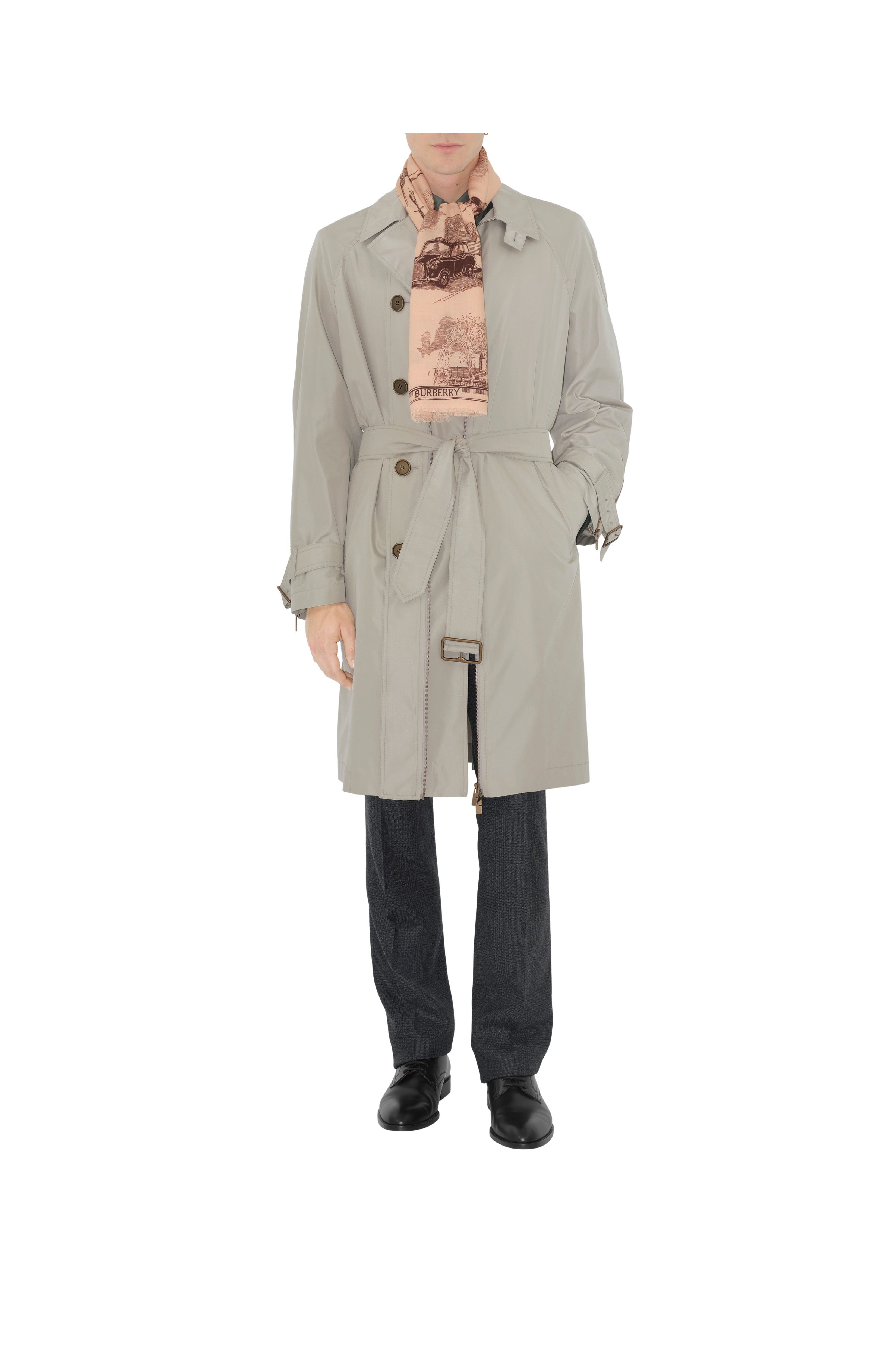 burberry London Landmarks Wool Silk Scarf in Sepia at Nordstrom - 5