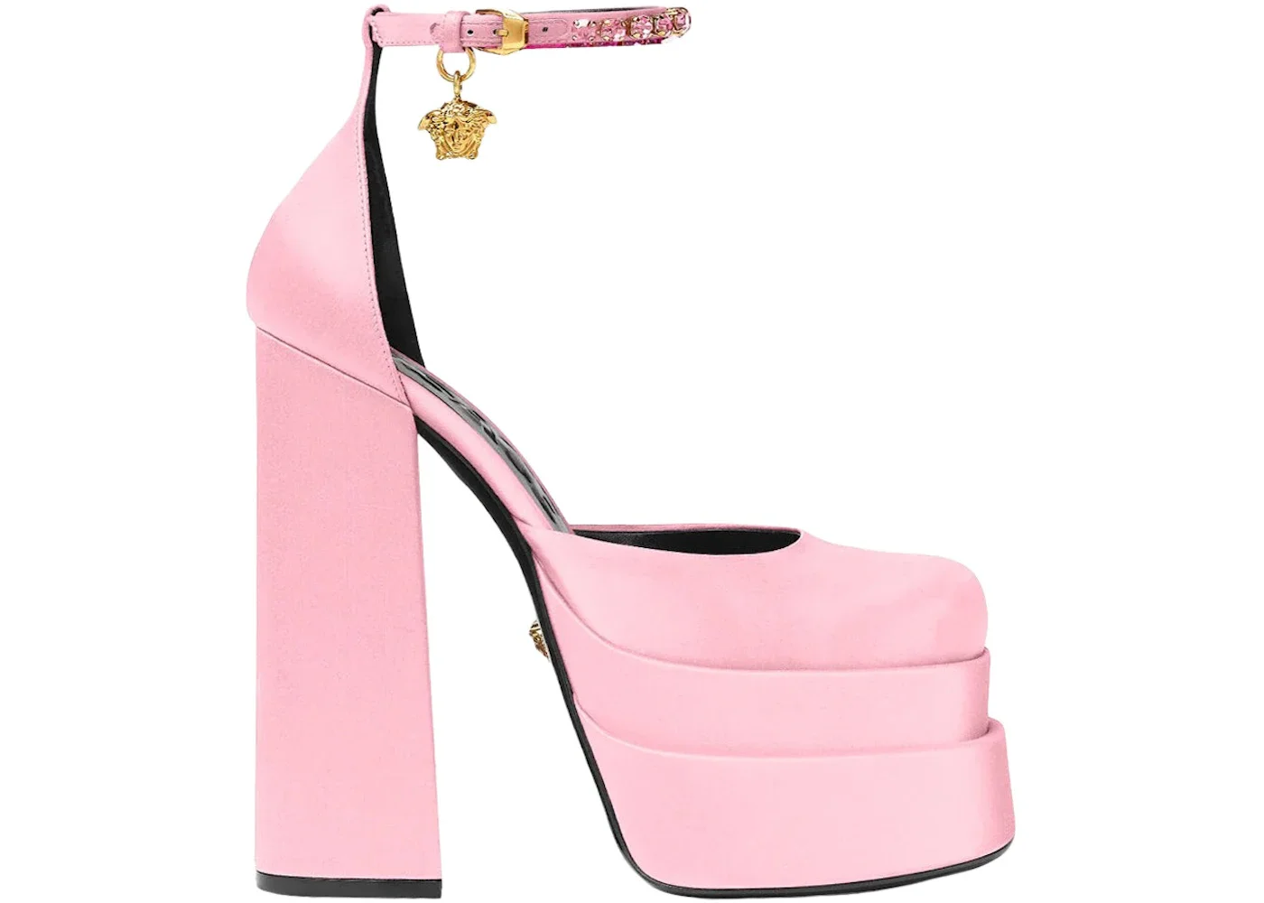 Versace Medusa Aevitas 155mm Platform Pumps Candy Satin - 1