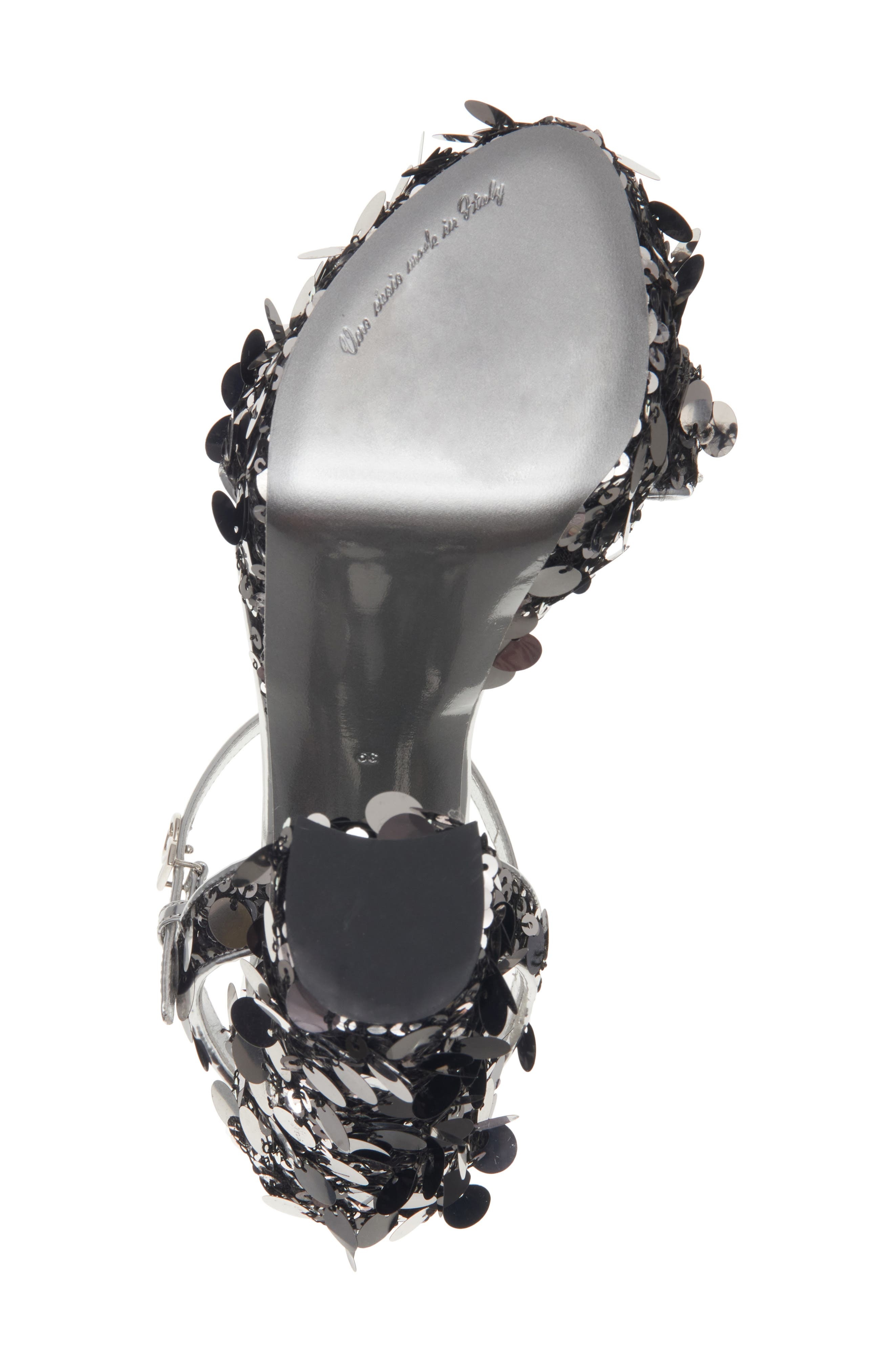 Dolce&Gabbana Sequin Block Heel Platform Sandal in Argento at Nordstrom - 6