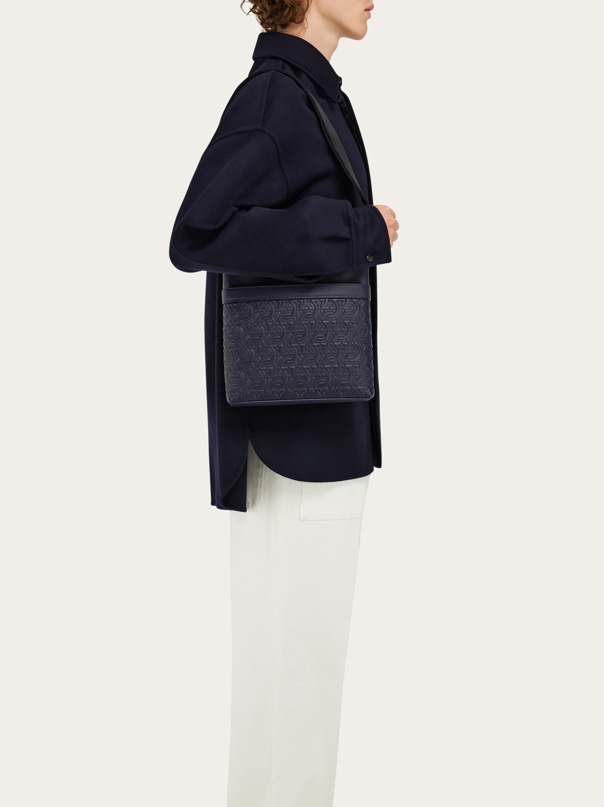 Embossed Gancini crossbody bag - 2