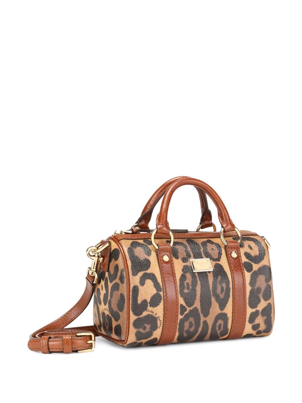 leopard-print leather tote bag - 4